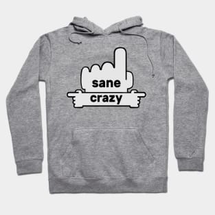 Hands Pointing - Text Art - Sane & Crazy Hoodie